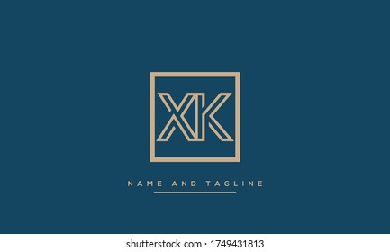 alphabet letters monogram icon logo XK or KX