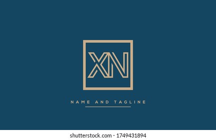 alphabet letters monogram icon logo XN or NX