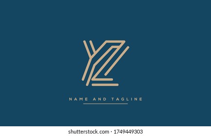 alphabet letters monogram icon logo YZ or ZY