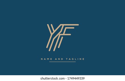 alphabet letters monogram icon logo YF or FY