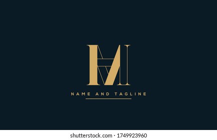 Monogramm-Logo für Buchstaben mit Buchstaben AM oder MA