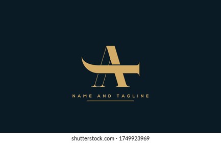 alphabet letters monogram icon logo AJ or JA