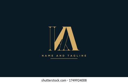 Monogramm-Logo für Buchstaben des Alphabets AK oder KA
