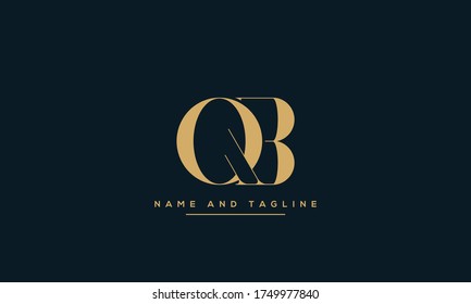 letras del alfabeto icono de monograma logotipo BQ o QB