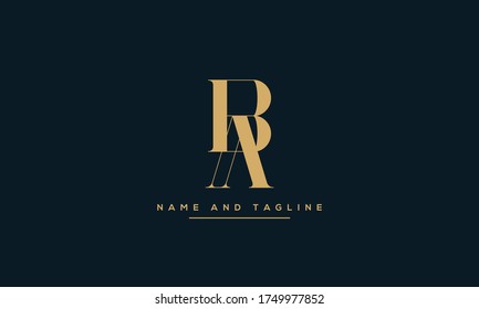 alphabet letters monogram icon logo BA or AB