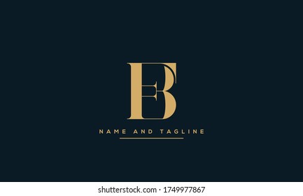 letras del alfabeto icono de monograma logotipo BF o FB