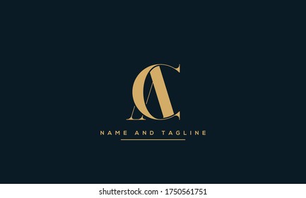 alphabet letters monogram icon logo CA or AC