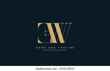 alphabet letters monogram icon logo EW or WE