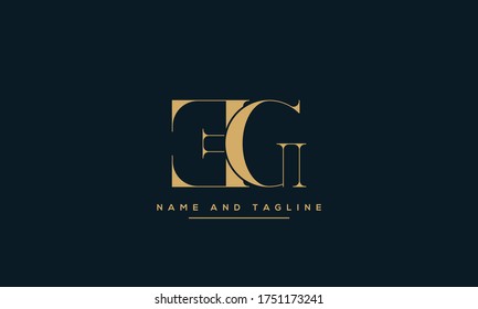 letras del alfabeto icono de monograma logotipo EG o GE