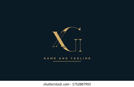 alphabet letters monogram icon logo GX or XG