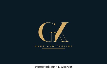 alphabet letters monogram icon logo GK or KG