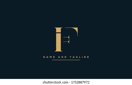 letras alfabéticas logotipo de icono de monograma FI o IF