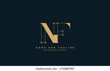 letras alfabéticas logotipo de icono de monograma FN o NF
