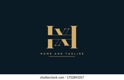 alphabet letters monogram icon logo HX or XH