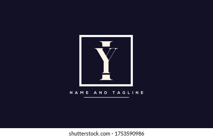 letras del alfabeto icono de monograma logotipo IY o YI