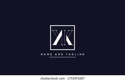 alphabet letters monogram icon logo KY or YK