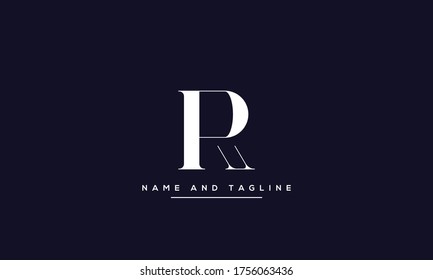 letras alfabéticas logotipo de icono de monograma PR o RP