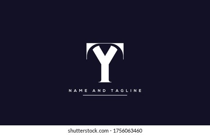 letras alfabéticas logotipo de icono de monograma TY o YT