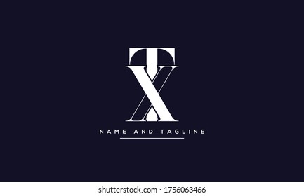 alphabet letters monogram icon logo TX or XT