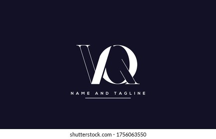 letras del alfabeto icono de monograma logotipo QV o VQ