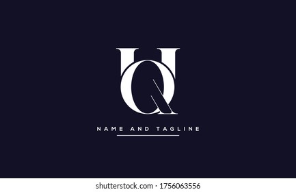 alphabet letters monogram icon logo QU or UQ