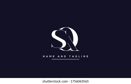 letras del alfabeto icono de monograma logotipo QS o SQ