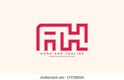 Buchstaben Monogramm Symbol-Logo AH oder HA