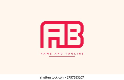 letras alfabéticas logotipo de icono de monograma AB o BA