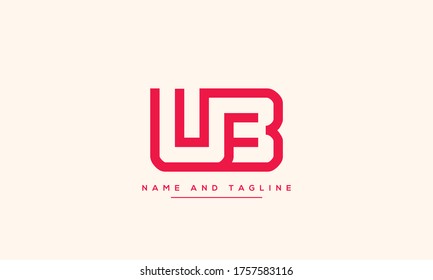alphabet letters monogram icon logo BU or UB