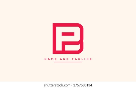 letras del alfabeto logotipo del icono del monograma BP o PB