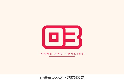 letras del alfabeto icono de monograma logotipo BO u OB
