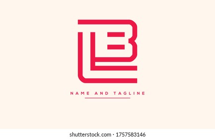Monogramm-Symbol für Buchstaben des Alphabets BL oder LB