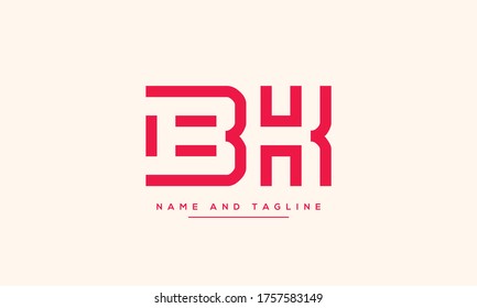 letras del alfabeto icono de monograma logotipo BK o KB