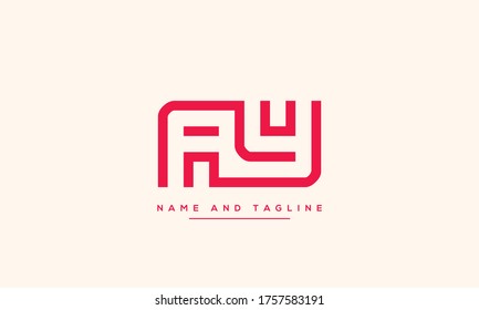 alphabet letters monogram icon logo AY or YA