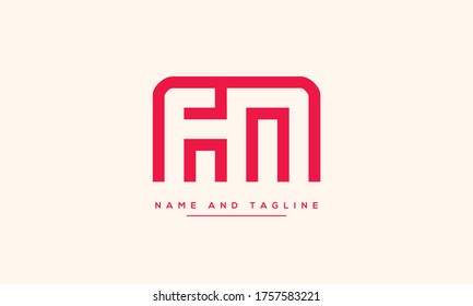 alphabet letters monogram icon logo AN or NA