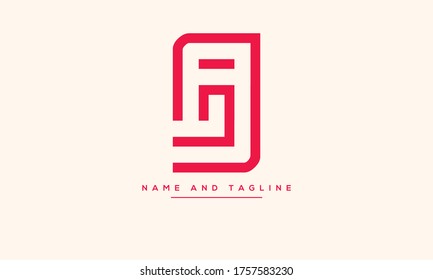 alphabet letters monogram icon logo AJ or JA