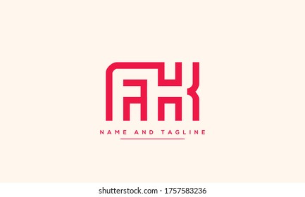 letras del alfabeto icono de monograma AK o KA