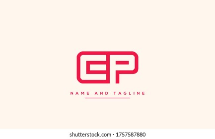 alphabet letters monogram icon logo CP or PC