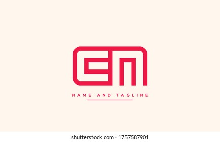 alphabet letters monogram icon logo CN or NC