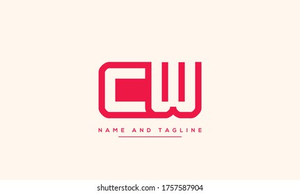 alphabet letters monogram icon logo CW or WC