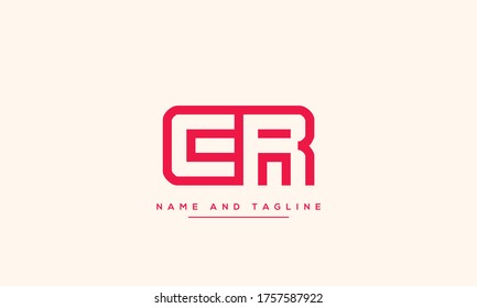 alphabet letters monogram icon logo CR or RC