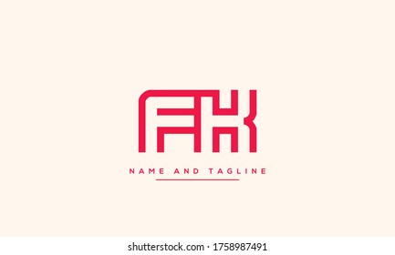 letras alfabéticas logotipo de icono de monograma FK o KF