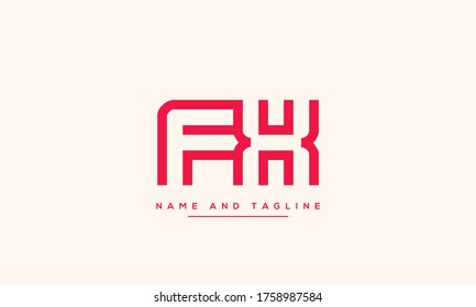 alphabet letters monogram icon logo FX or XF