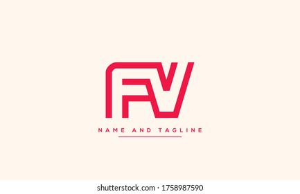 letras alfabéticas logotipo de icono de monograma FV o VF