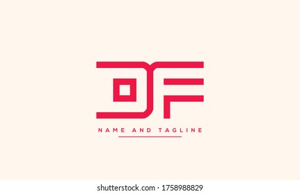 Buchstaben Monogramm Symbol-Symbol-DF oder FD
