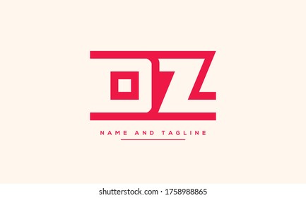 alphabet letters monogram icon logo DZ or ZD
