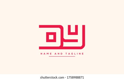 letras del alfabeto logotipo del icono del monograma DY o YD