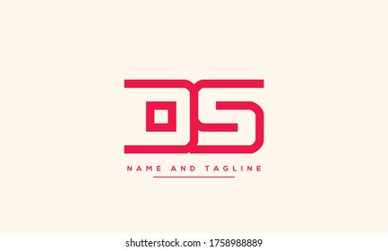 alphabet letters monogram icon logo DS or SD