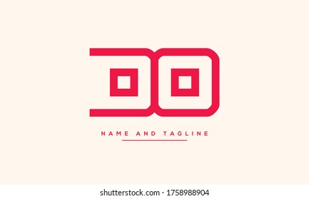 letras del alfabeto logotipo del icono del monograma DO o OD