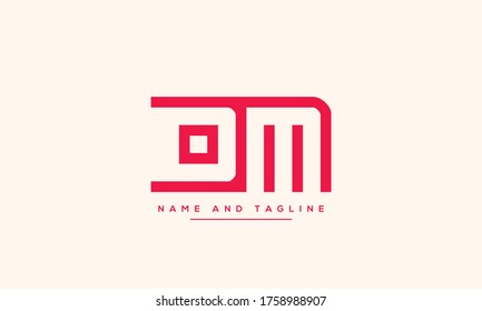 letras alfabéticas logotipo de icono de monograma DM o MD